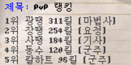 2026.05.13 서버 pvp랭킹